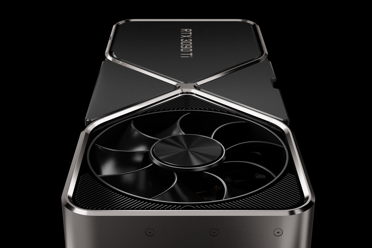 An NVIDIA GeForce RTX 3090 Ti Founders Edition 24GB graphics card, the GPU I run local coding models on.